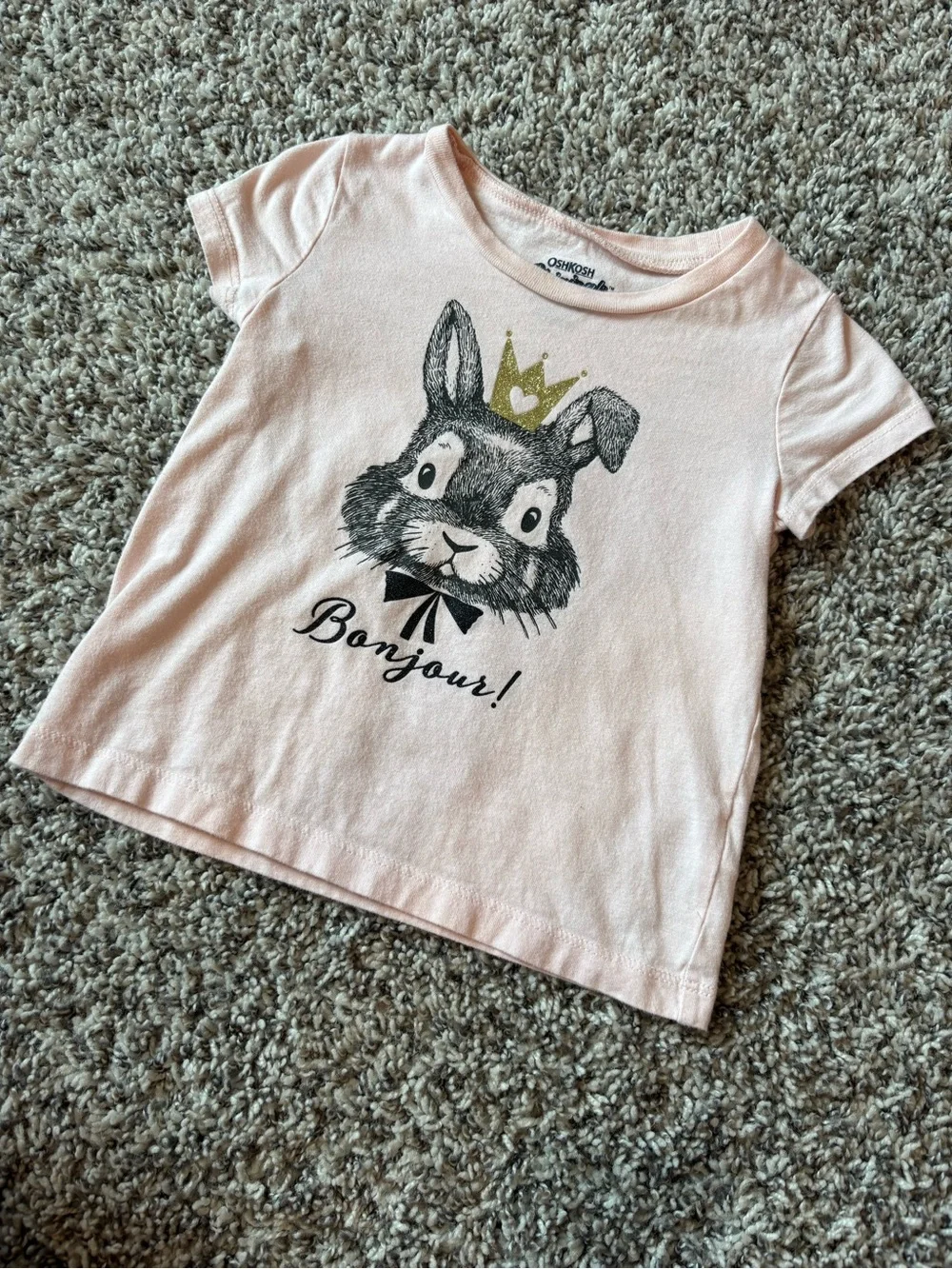 OshKosh B'gosh Light Pink Bunny Crown Tee